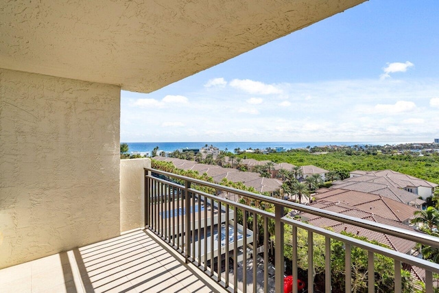 balcony with a water view