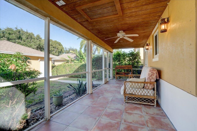 sunroom / solarium with wooden ceiling