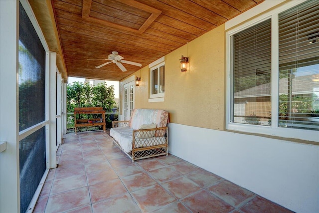 view of patio / terrace with ceiling fan