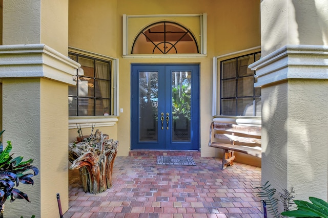 property entrance with french doors