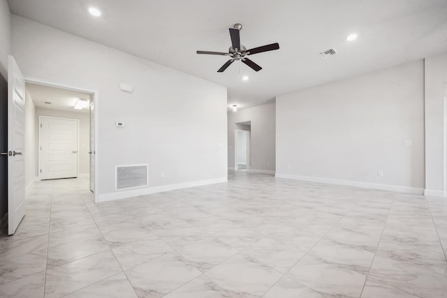 unfurnished room with ceiling fan