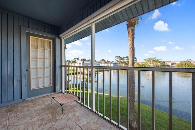 balcony with a water view