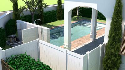 pool featuring fence