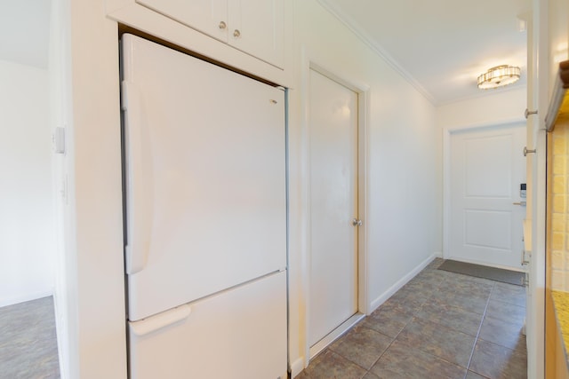 corridor with crown molding