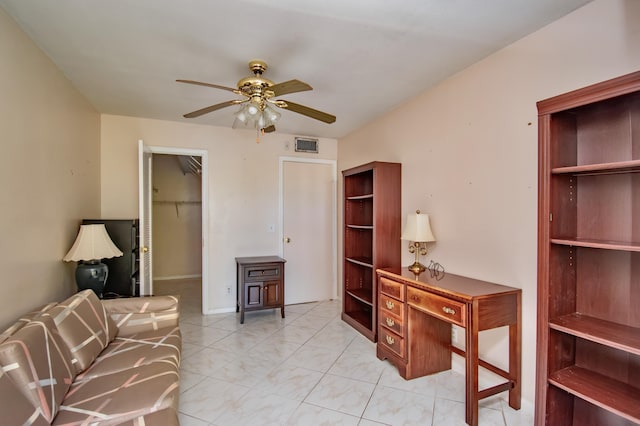 office area featuring ceiling fan