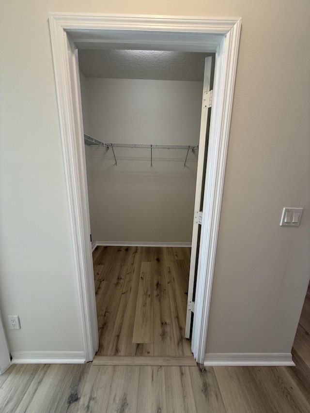 spacious closet featuring hardwood / wood-style floors