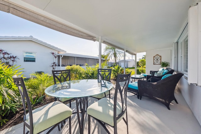 view of patio featuring an outdoor hangout area