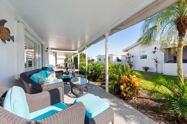 view of patio / terrace featuring an outdoor living space