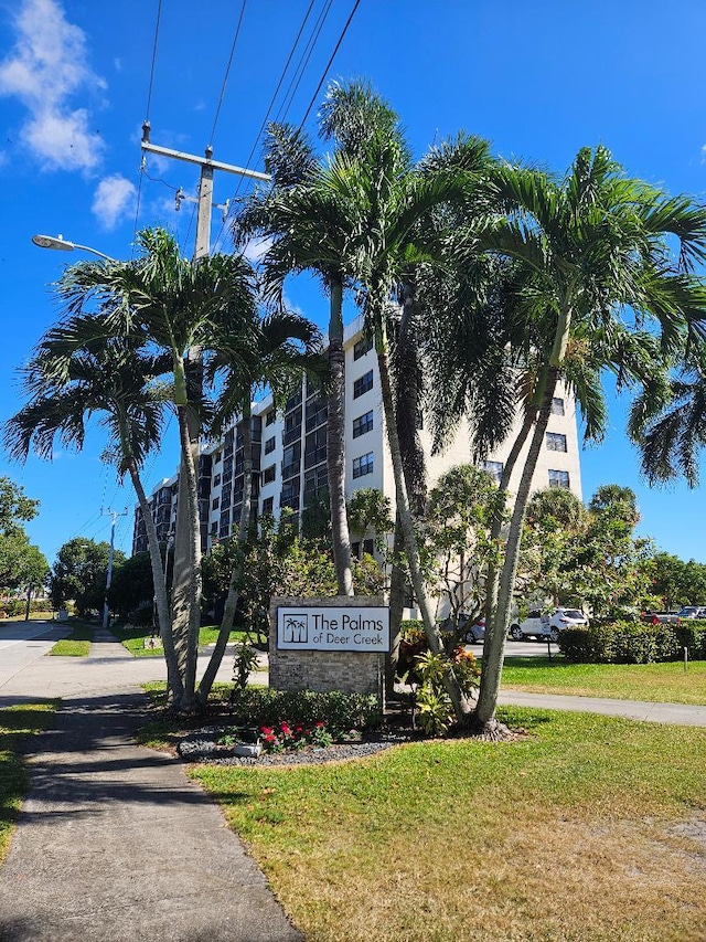 view of community sign