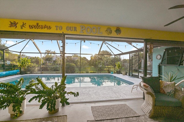 view of pool featuring a patio area