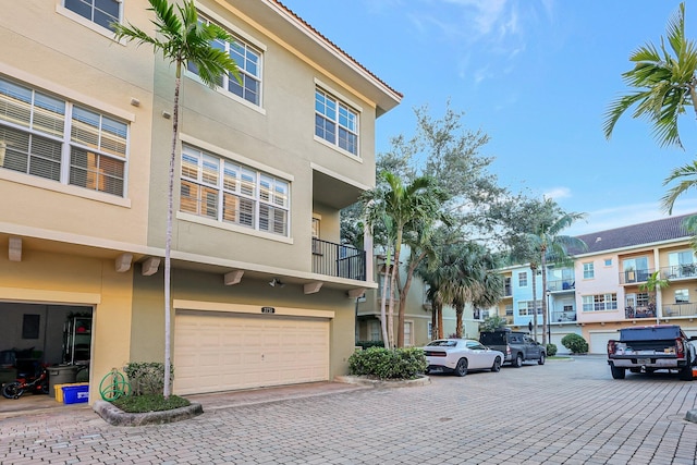 view of property with a garage