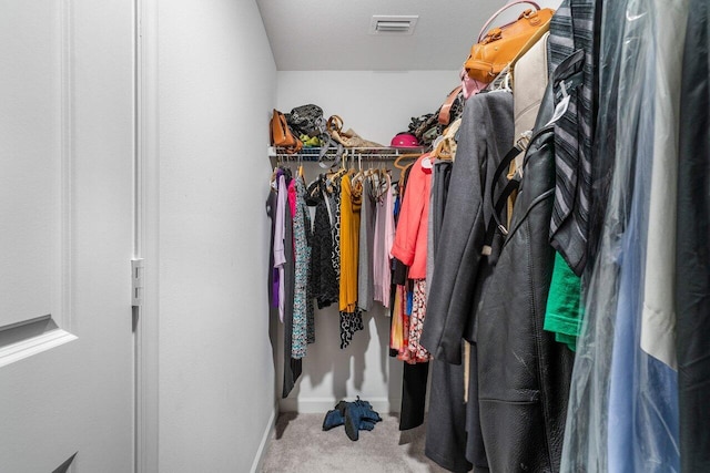 spacious closet featuring carpet floors