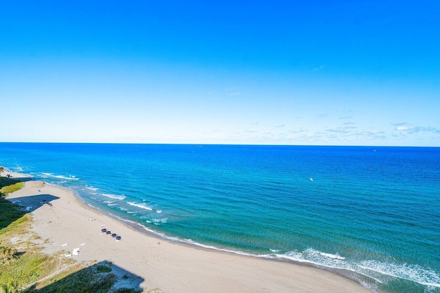 property view of water with a beach view