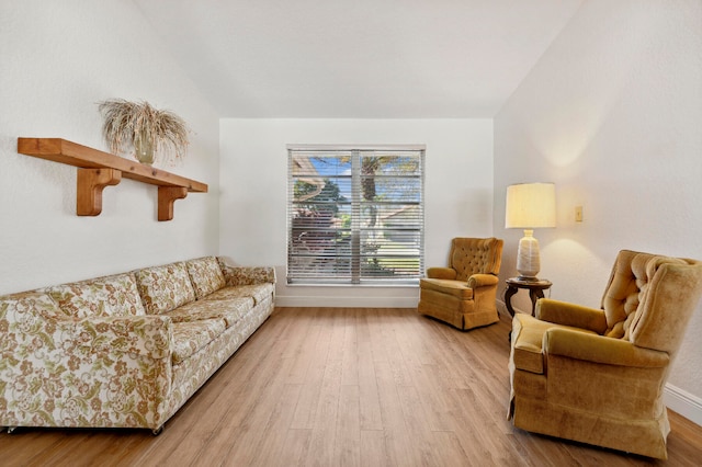 living room with light hardwood / wood-style floors