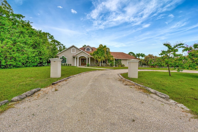 view of front of house with a front yard