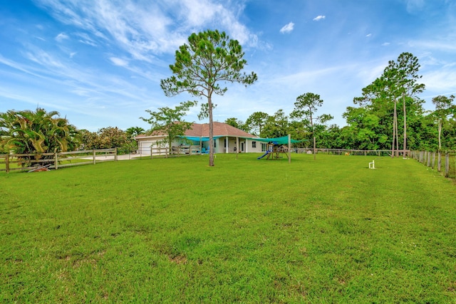 view of yard featuring a playground