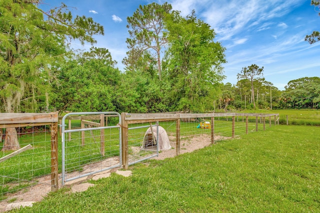 view of yard featuring a rural view