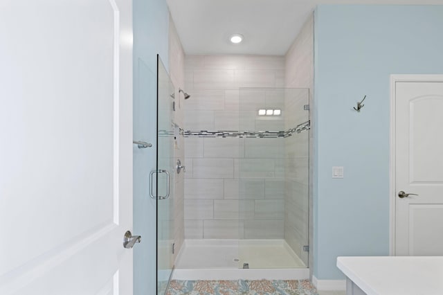 bathroom with walk in shower