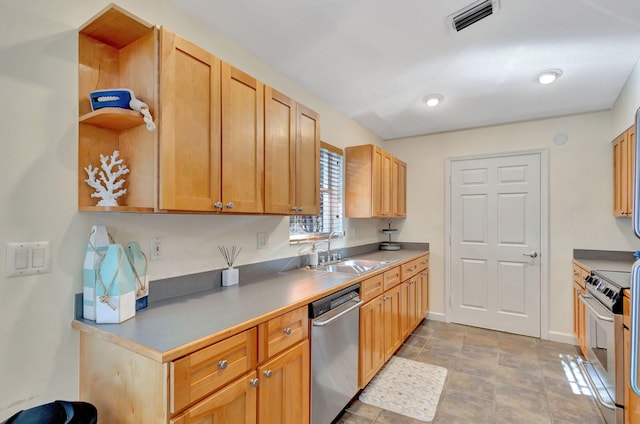 kitchen with stainless steel appliances and sink