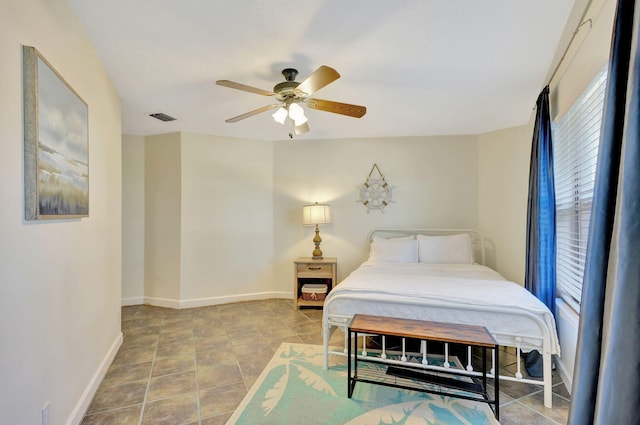 bedroom featuring ceiling fan