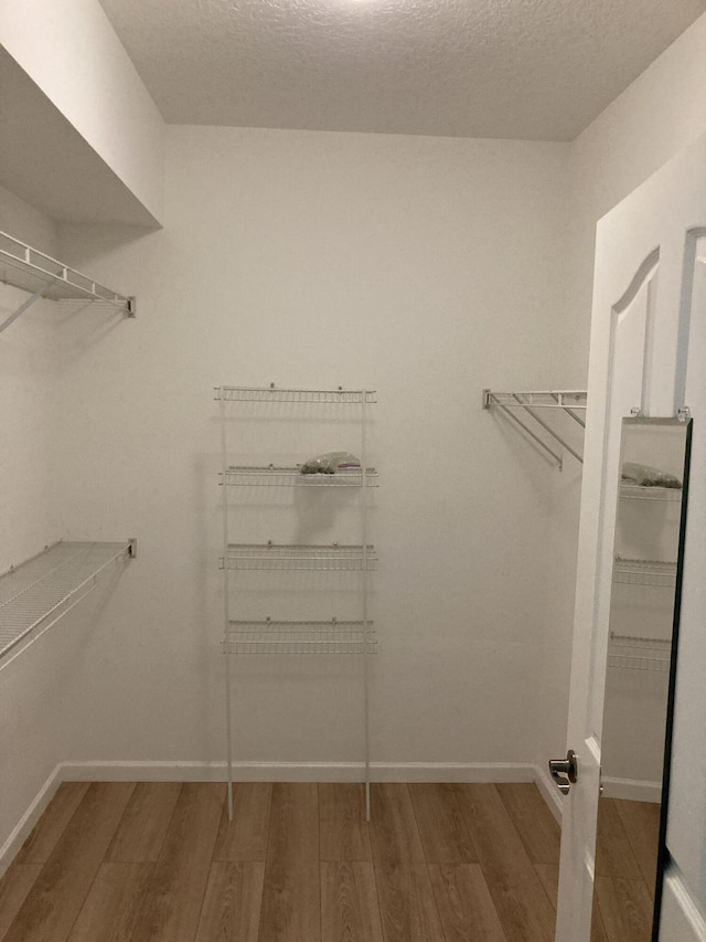 walk in closet featuring hardwood / wood-style floors