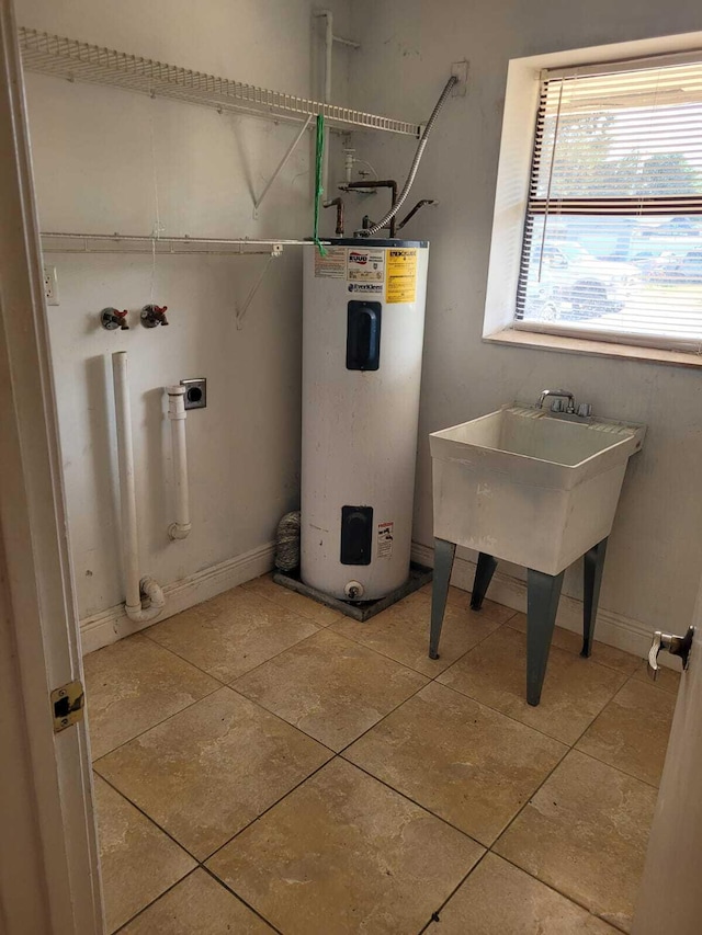 utilities with water heater and sink