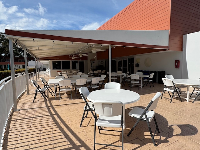 view of patio / terrace with ceiling fan