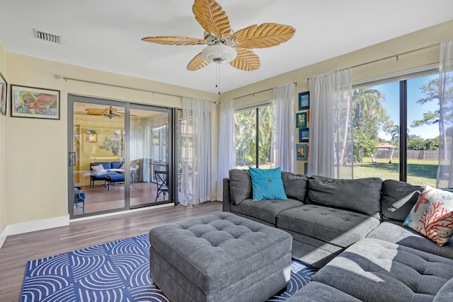 living room featuring hardwood / wood-style floors