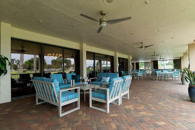 view of patio / terrace featuring outdoor lounge area and ceiling fan