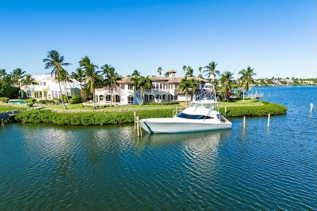 water view with a dock