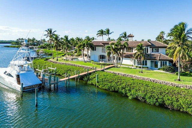 view of water feature featuring a boat dock