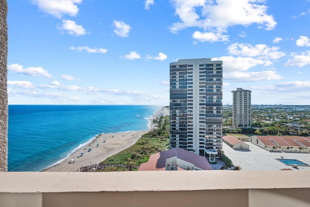 water view with a view of the beach