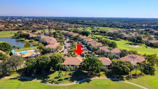 7230 Clunie Pl Unit 15403, Delray Beach, FL 33446 - aerial perspective of suburban area featuring a golf club and a nearby body of water