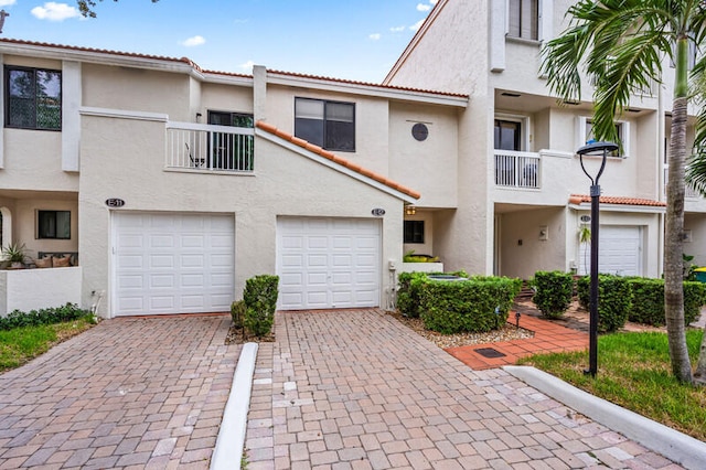 view of property featuring a garage