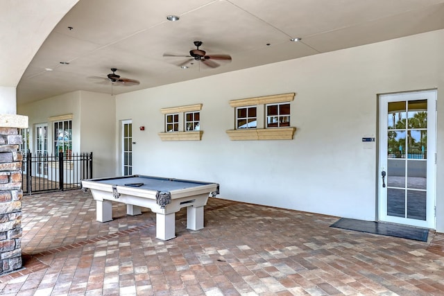 view of patio / terrace featuring ceiling fan