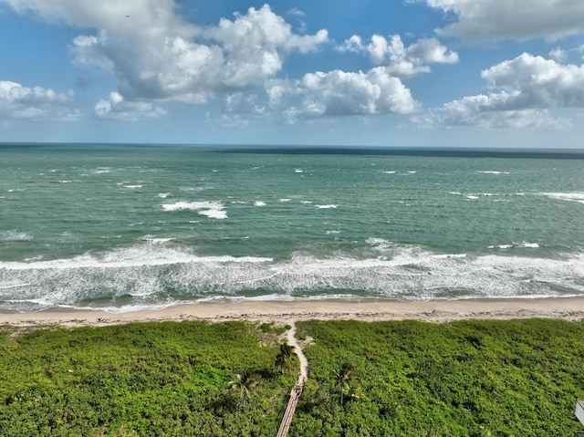 water view with a view of the beach