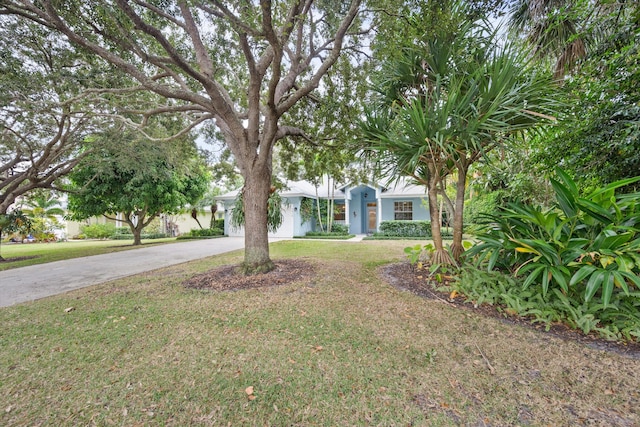 view of front facade featuring a front lawn