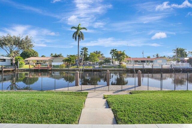 view of water feature featuring a boat dock