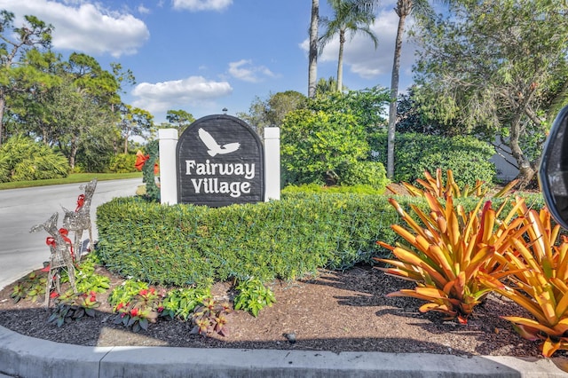 view of community sign