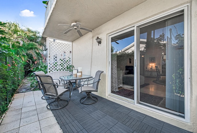 view of patio / terrace featuring ceiling fan