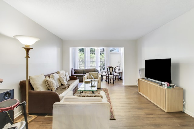 living room with light wood-type flooring