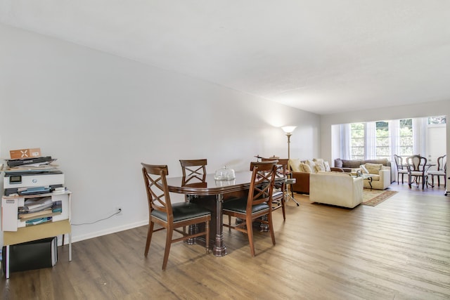 dining area featuring hardwood / wood-style floors