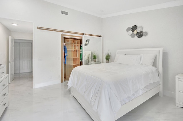 bedroom featuring a spacious closet