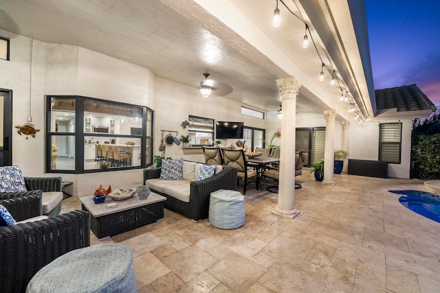 view of swimming pool with an outdoor hangout area and a patio area