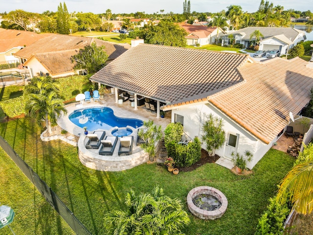 view of front of home with a lawn