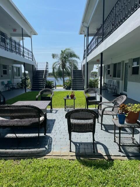 view of patio / terrace with stairs