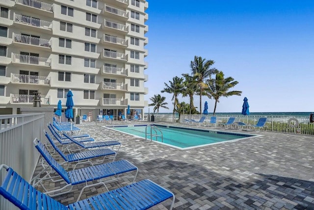 view of pool with a patio area