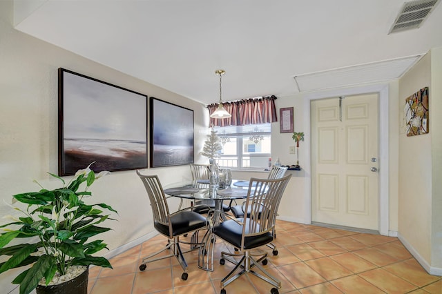 view of tiled dining room