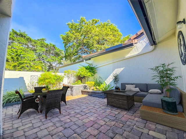 view of patio featuring outdoor lounge area