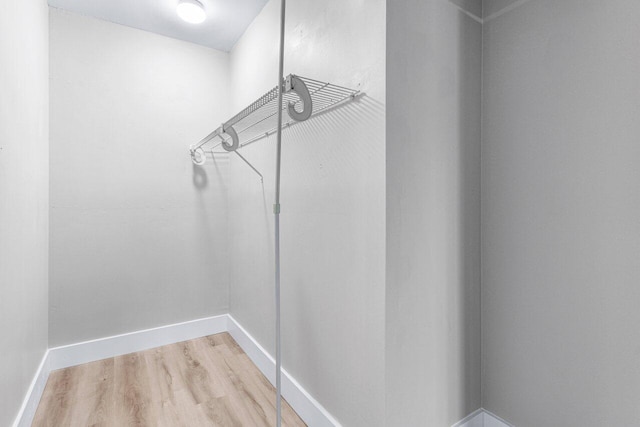 walk in closet featuring wood-type flooring